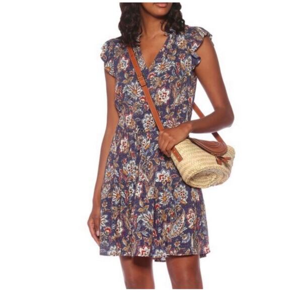 Velvet by Graham & Spencer Paloma Tie Waist Boho Floral Mini Dress Small - Picture 1 of 6